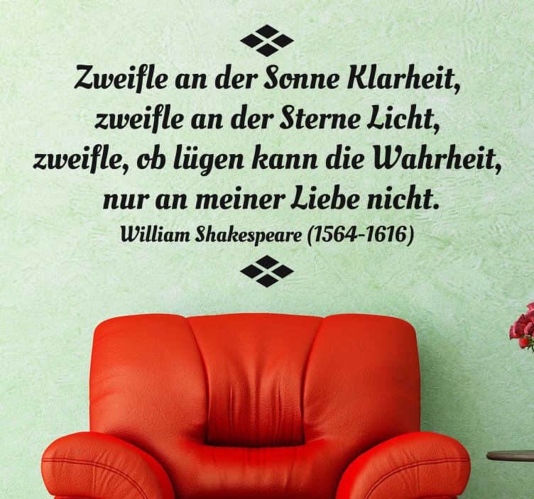 Wandtattoo Sprüche Shakespeare Liebeszitat TenStickers