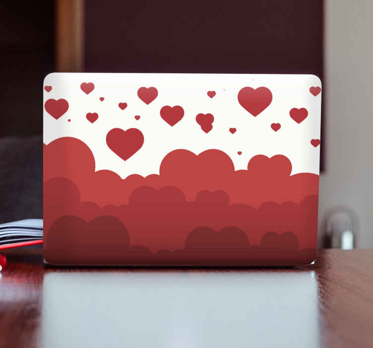 Adesivo pc Modello nuvola cuore rosso