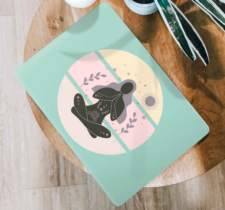 Vinilo para portátiles Hermosas posturas de yoga en círculo - TenVinilo