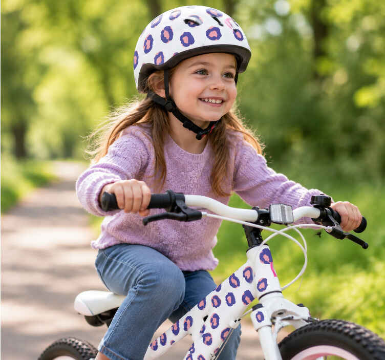 Pink leopard spots bike sticker - TenStickers