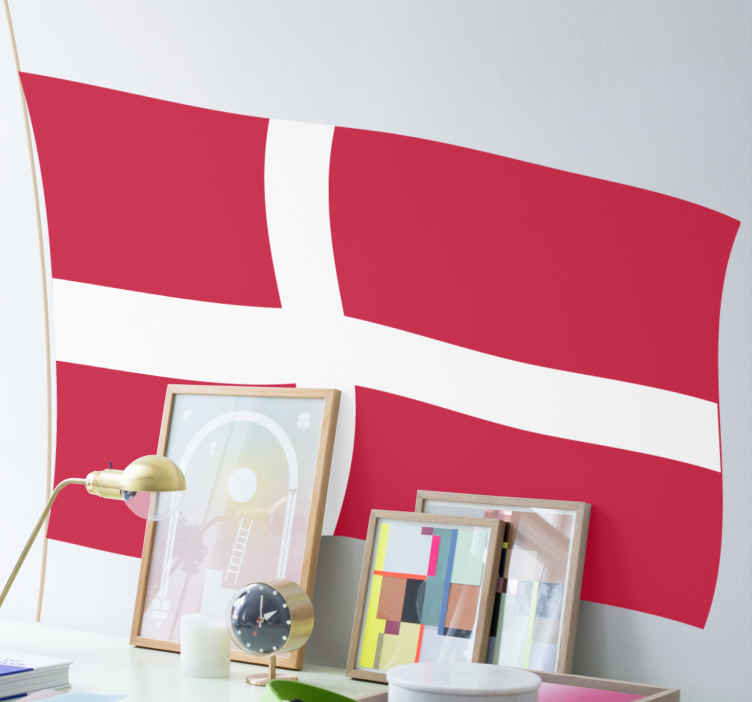 Det danske nationalflag Flag klistermærker - TenStickers