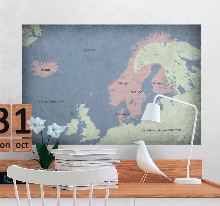 Kort over kalmar union wallstickers citat - TenStickers