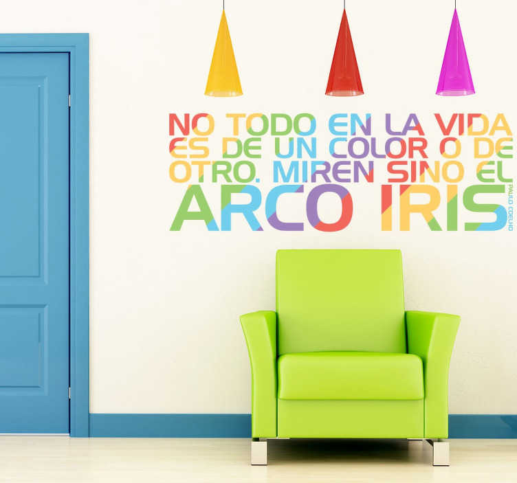 Vinilo de texto arco iris coelho - TenVinilo