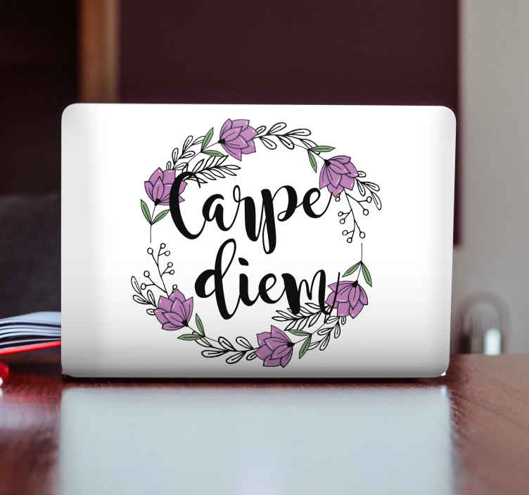 çiçek motivasyonel amblemi Dizüstü bilgisayar için kaplama - TenStickers