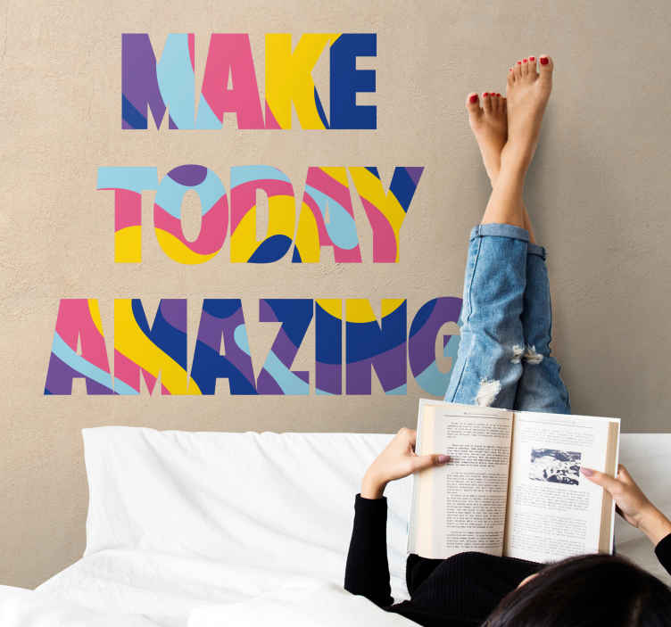 Farverig motiverende sætning wallsticker dyr - TenStickers