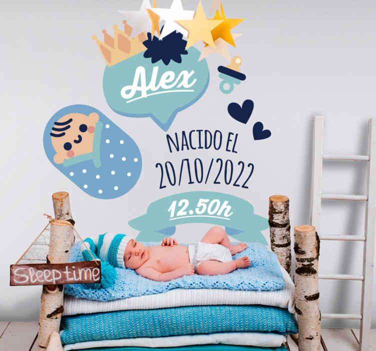 Nálepka pre deti oznámenie o narodení dieťaťa - Tenstickers