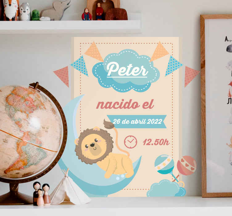 Nursery wall sticker adorable lion illustration - TenStickers
