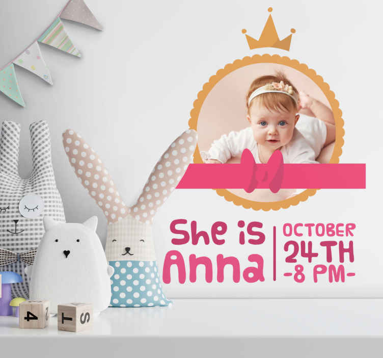 Custom Baby Announcement kid's sticker - TenStickers