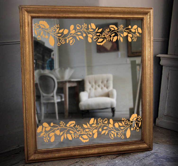 Sticker miroir floral - TenStickers