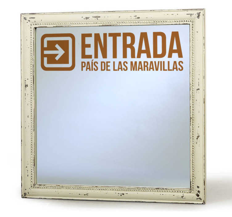 Vinilo para espejo entrada País Maravillas - de vinilos decorativos