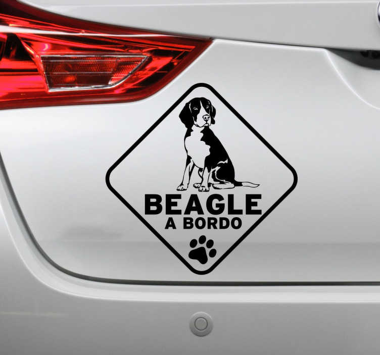 Vinilo decorativo Beagle a bordo línea - vinilos para decorar
