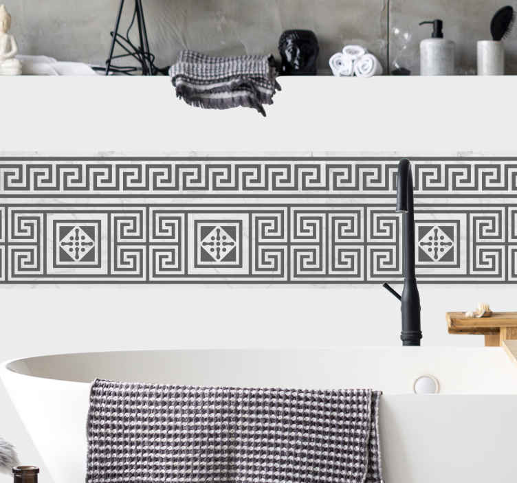 Greek Pattern Border Sticker - TenStickers