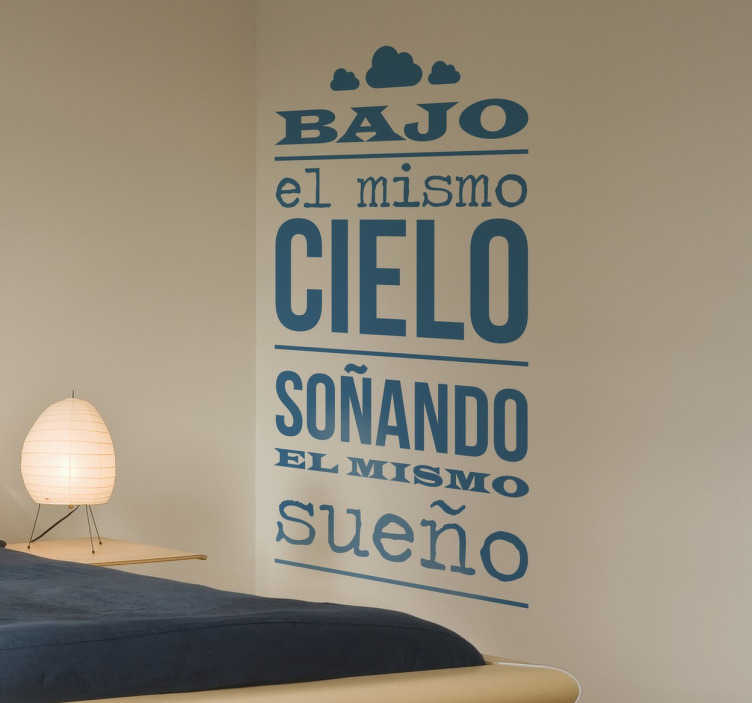 Vinilo decorativo bajo el mismo cielo - vinilos para pared