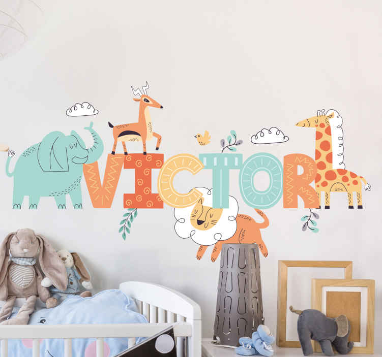 Vinilo decorativo personalizable Animales de la jungla - para decorar