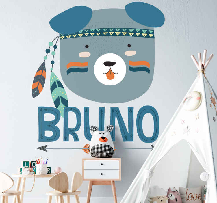 Adorable canine visage wall sticker - TenStickers