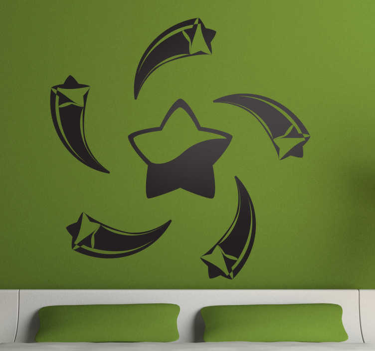 Autocollant mural étoile spirale