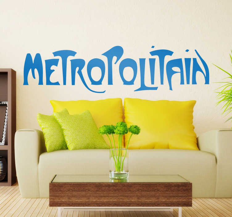 Vinilos París texto metropolitain - para decorar una casa