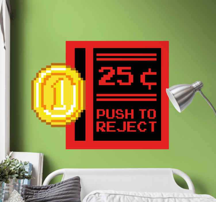 Vinilo de videojuego Presionar para rechazar cotización de juego