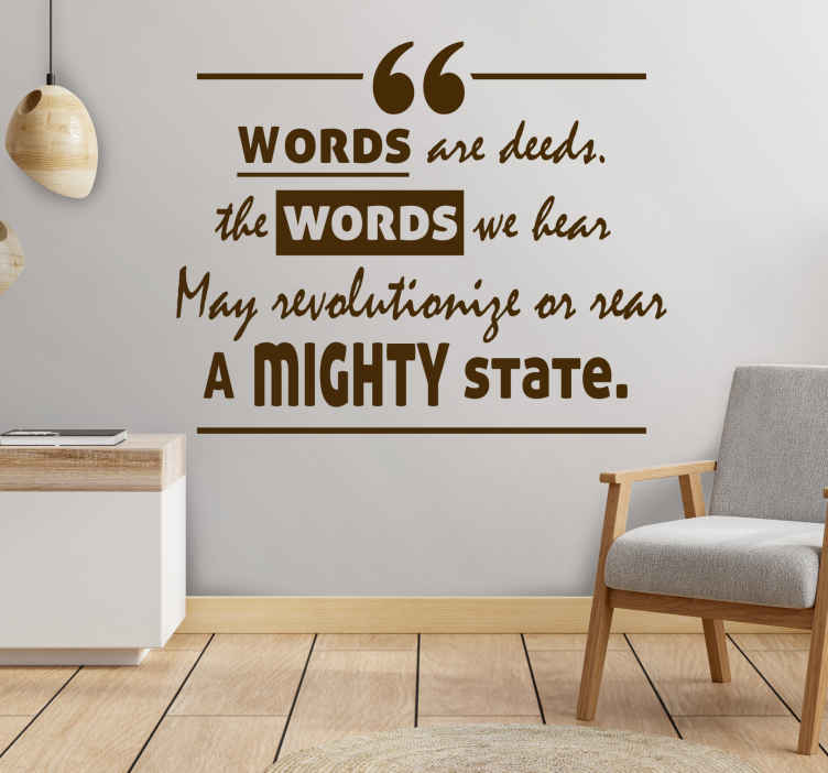 Words are deeds Charles Harpur quote sticker - TenStickers