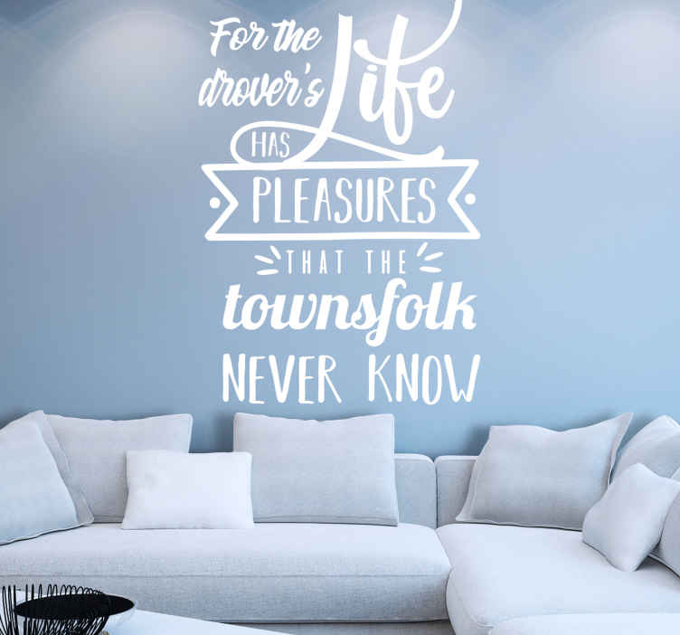 Life has pleasures' Banjo Paterson quote wall decal TenStickers