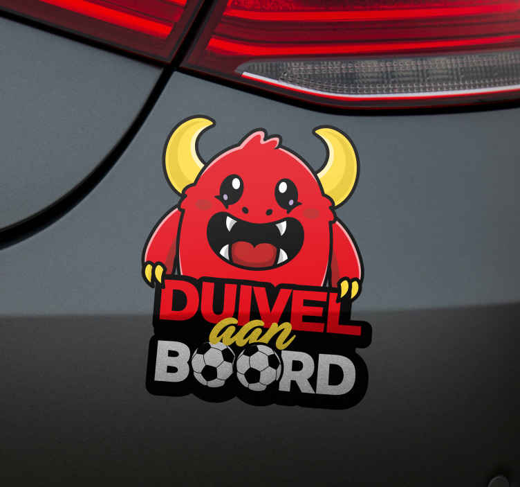Autosticker duivel aan boord - TenStickers