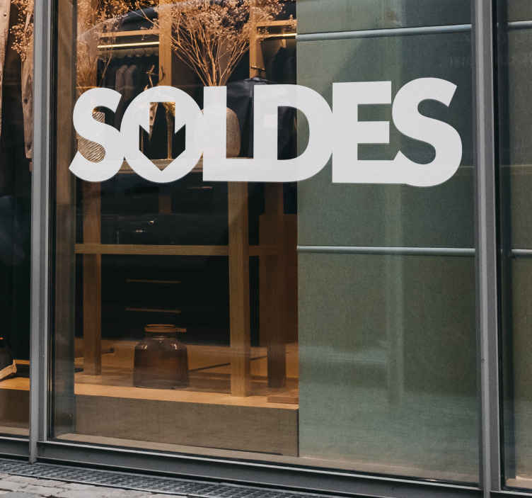 Sticker vitrine soldes logo flèche - TenStickers