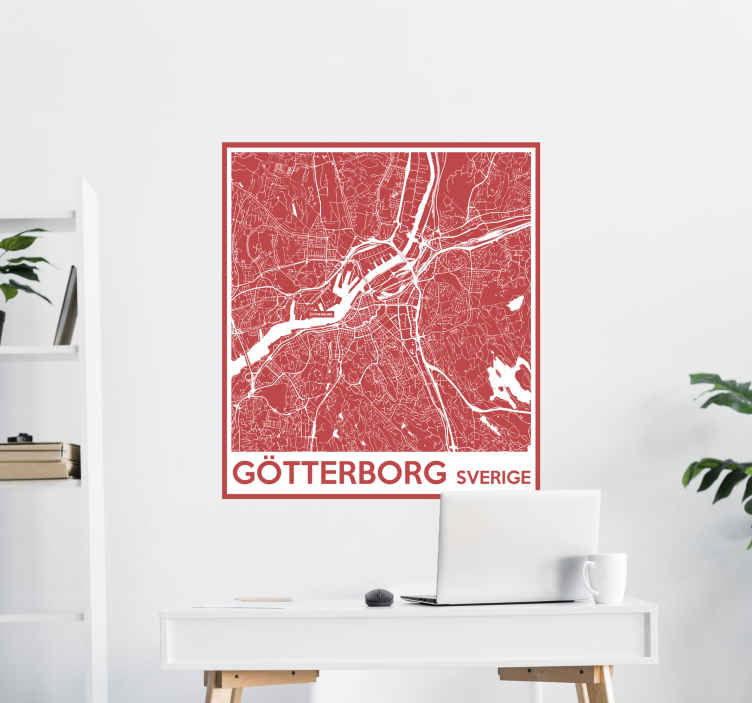 Karta över göteborg land klistermärke - Tenstickers