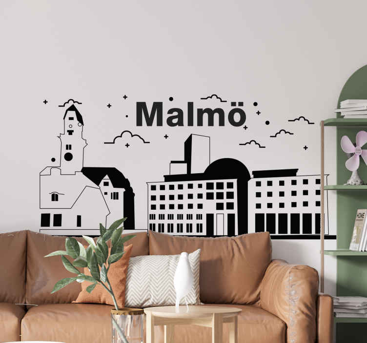 Skyline malmo land klistermärke - Tenstickers