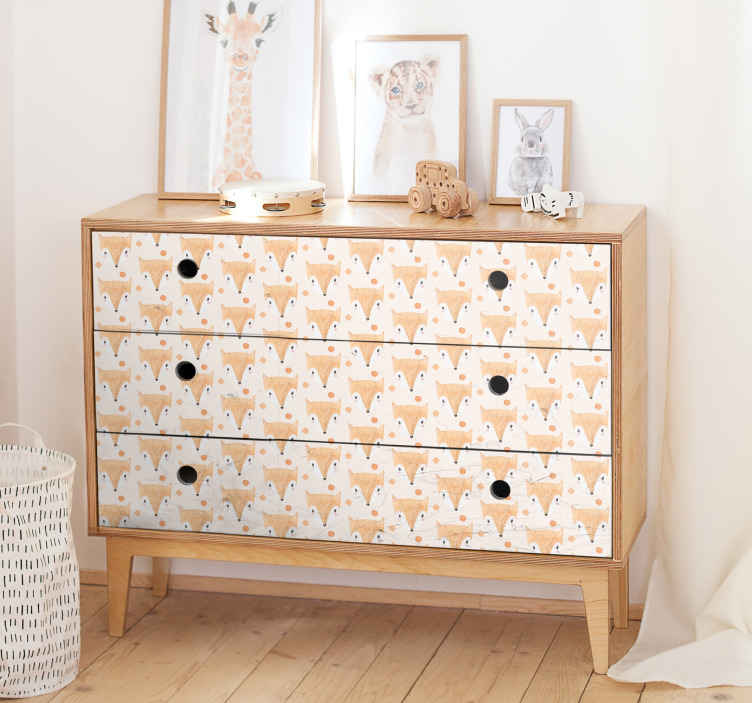 Sticker Meuble renards motif - TenStickers