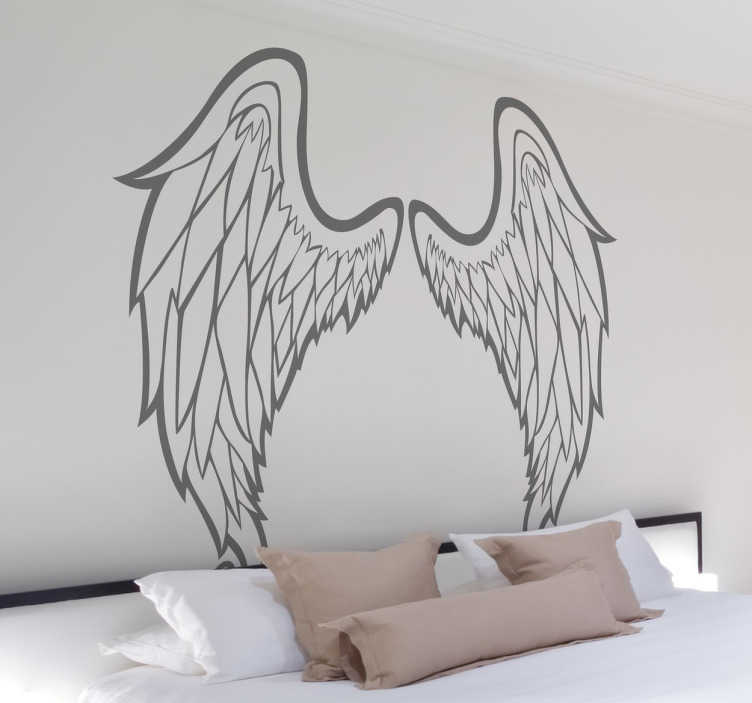 Angel Wings Stencil, Open, Large Wall Painting stencil, Interior