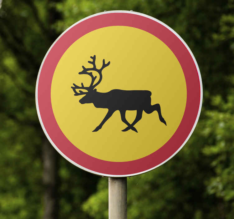 Vägskylt rentrafik klistermärken - Tenstickers