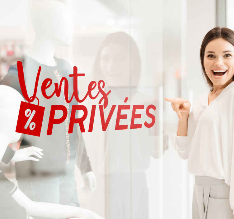 Sticker vitrine soldes ventes privées - TenStickers