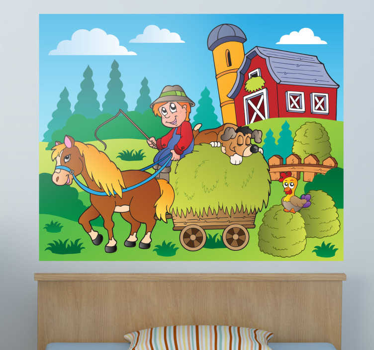 Sticker enfant fermier cheval