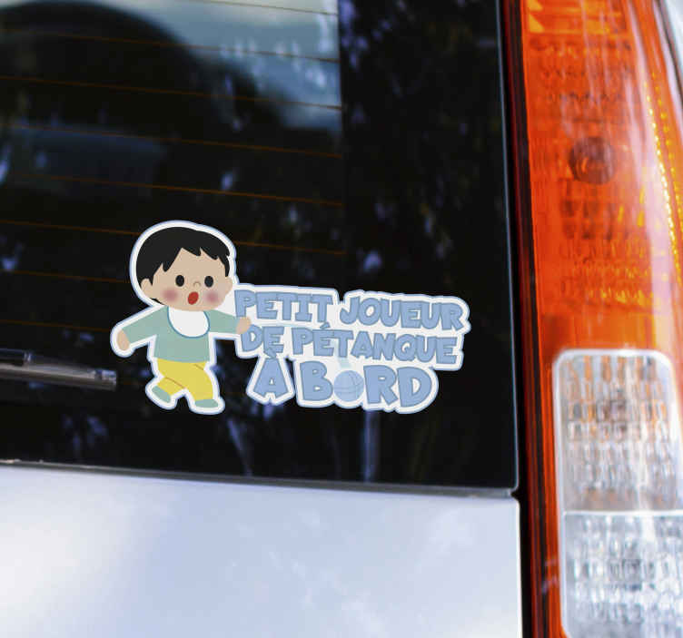 Sticker Bébé à Bord autocollant pétanque - TenStickers