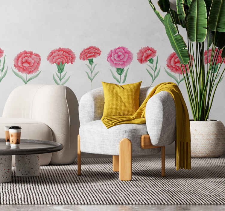 Vinilo de flor claveles variados - adhesivos pared