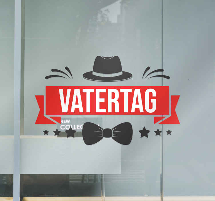 Aufkleber für die Wand Sticker Vatertag mit Hut - TenStickers