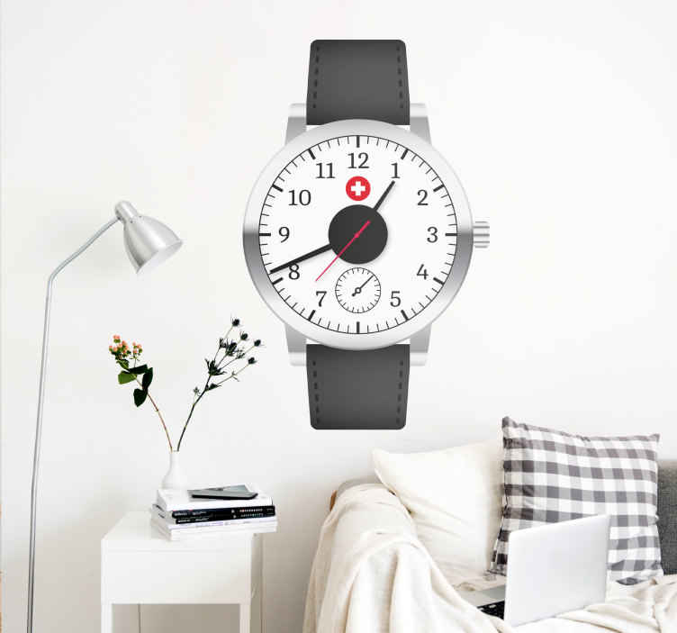Wandtattoo Uhr Armbanduhr im Schweizdesign - TenStickers