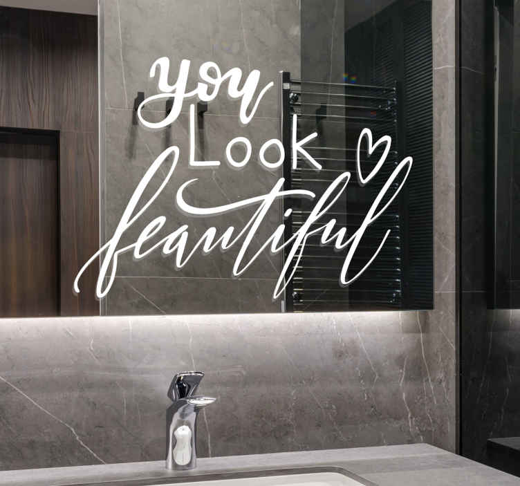 You Look Perfect Aufkleber Personalisiert Spiegel Aufkleber  Selbstbewusstsein Fördern Badezimmer Aufkleber Home Deko 