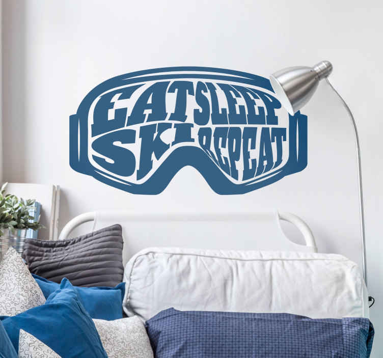 Sticker Sports Lunettes Eat Sleep Ski Repeat - TenStickers