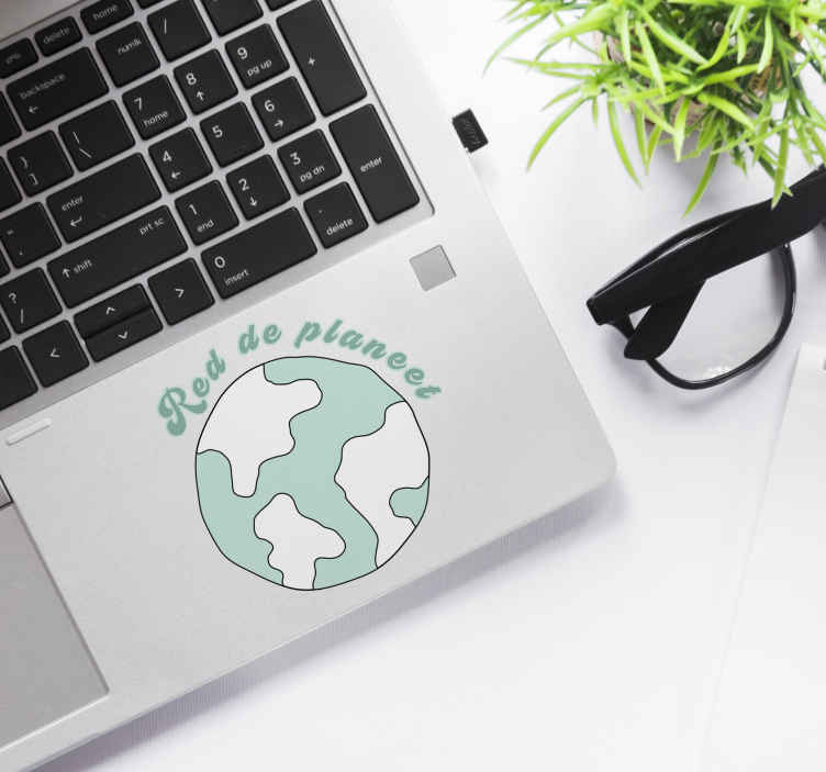 Laptop sticker red de planeet - TenStickers