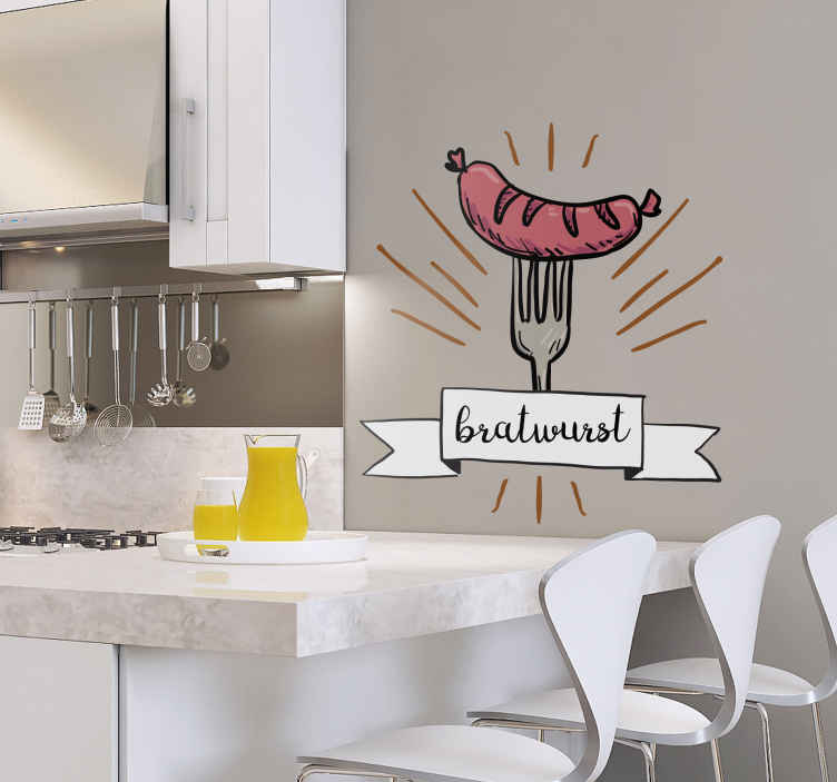 Sticker orginell Essen Bratwurst - TenStickers