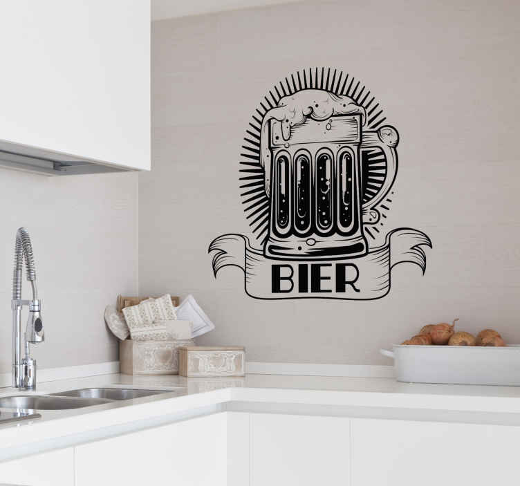 Wandtattoo Küche Bierkrug - TenStickers