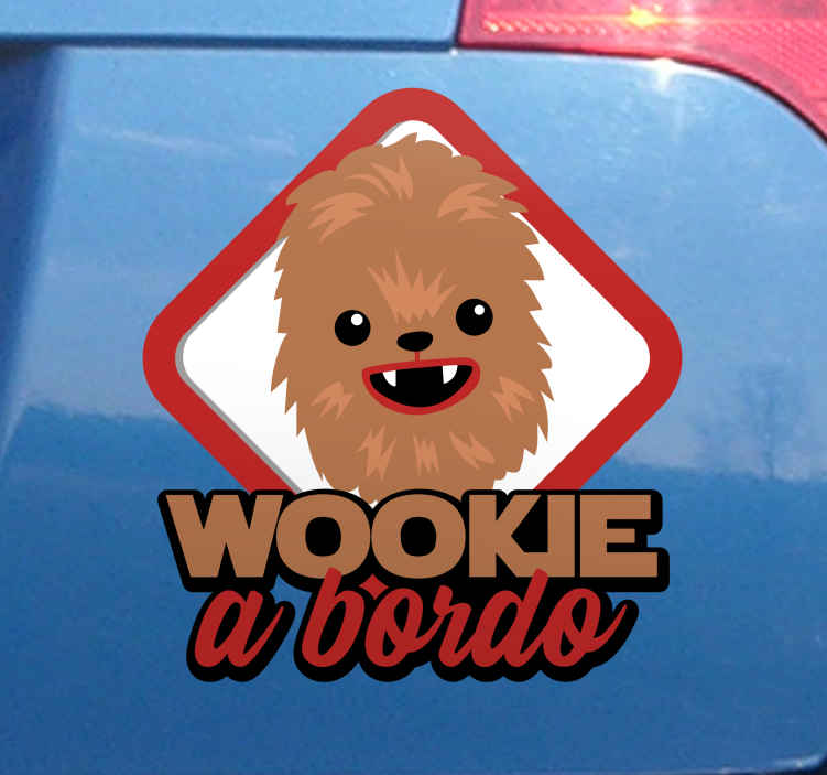 Pegatina bebé a bordo personalizada wookie a bordo - para el coche