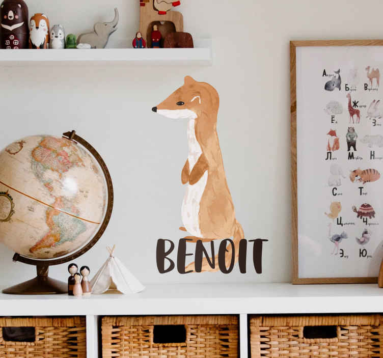 Sticker dessin Fouine prénom personnalisable - TenStickers