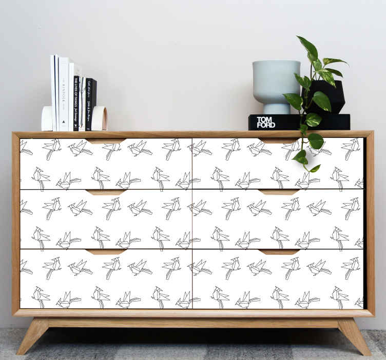 Vinilo para mueble patrón picatroncos poligonal - TenVinilo