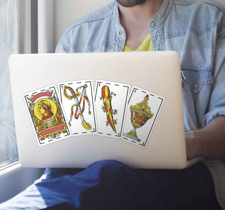 Pegatina para portátiles naipes - diseño