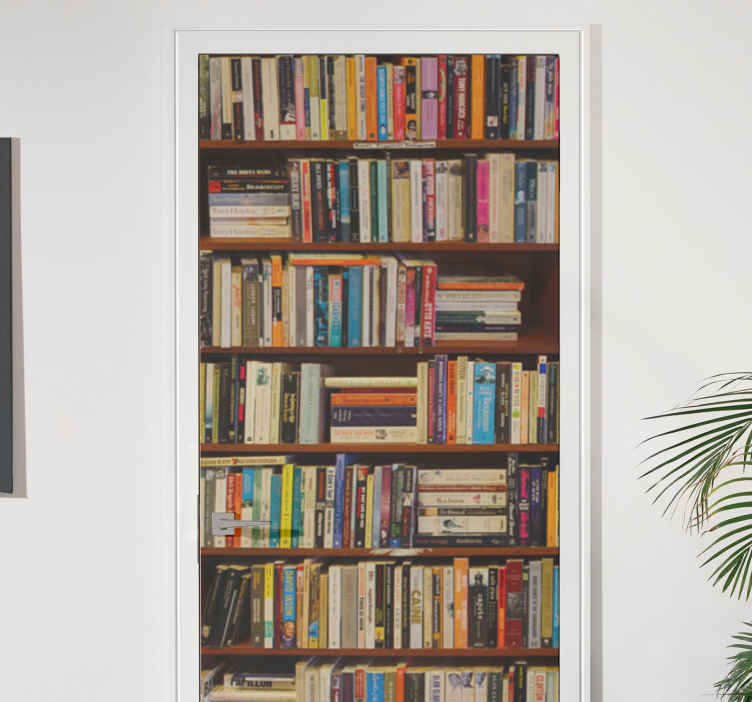 Vinilo para puerta puerta librería - TenVinilo