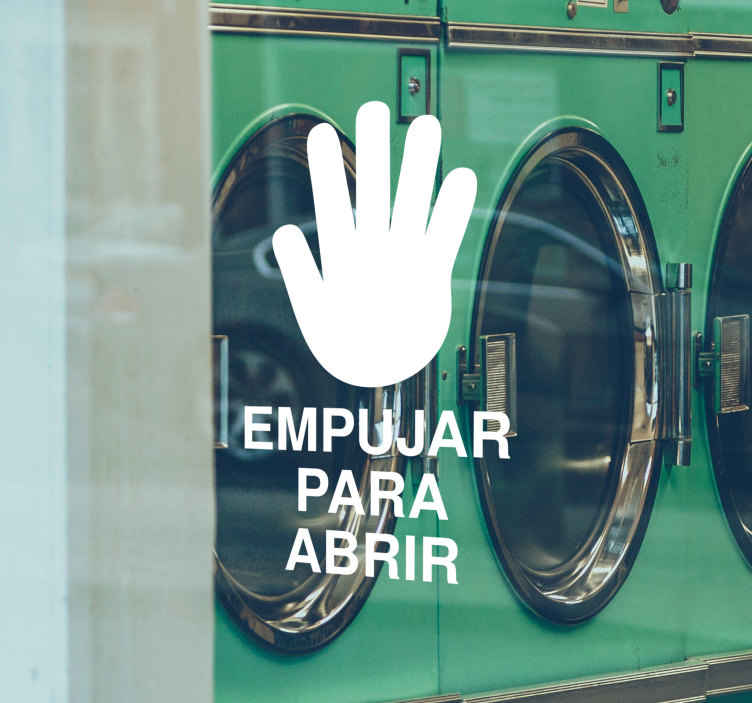 Vinilo puerta abrir mano - adhesivo pared