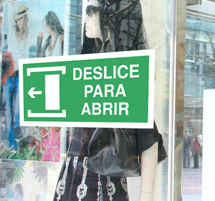 Vinilo puerta deslice para abrir - adhesivo
