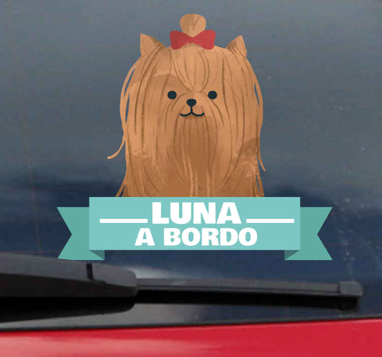 Vinilo para coche Yorkshire Lazo A Bordo - pegatina
